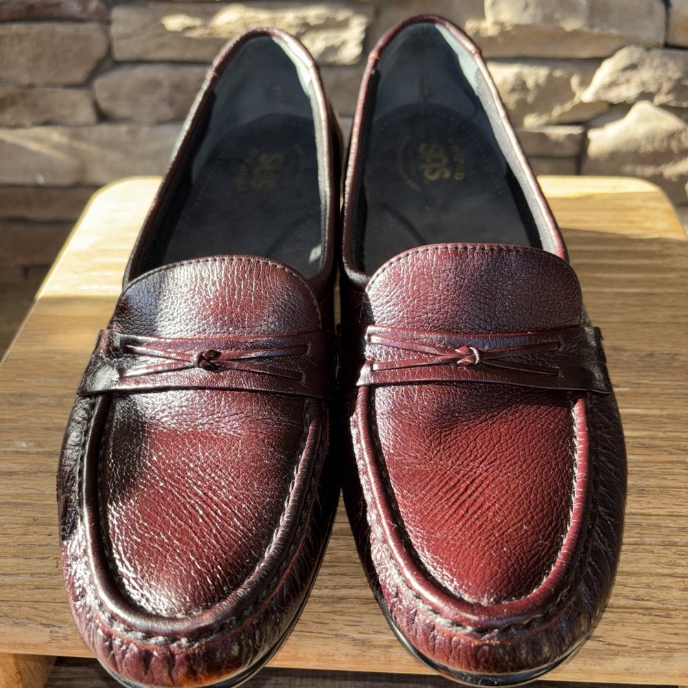 SAS Brown Cushioned Tripad Brown Loafers Size 10 Medium Leather Women's Shoes